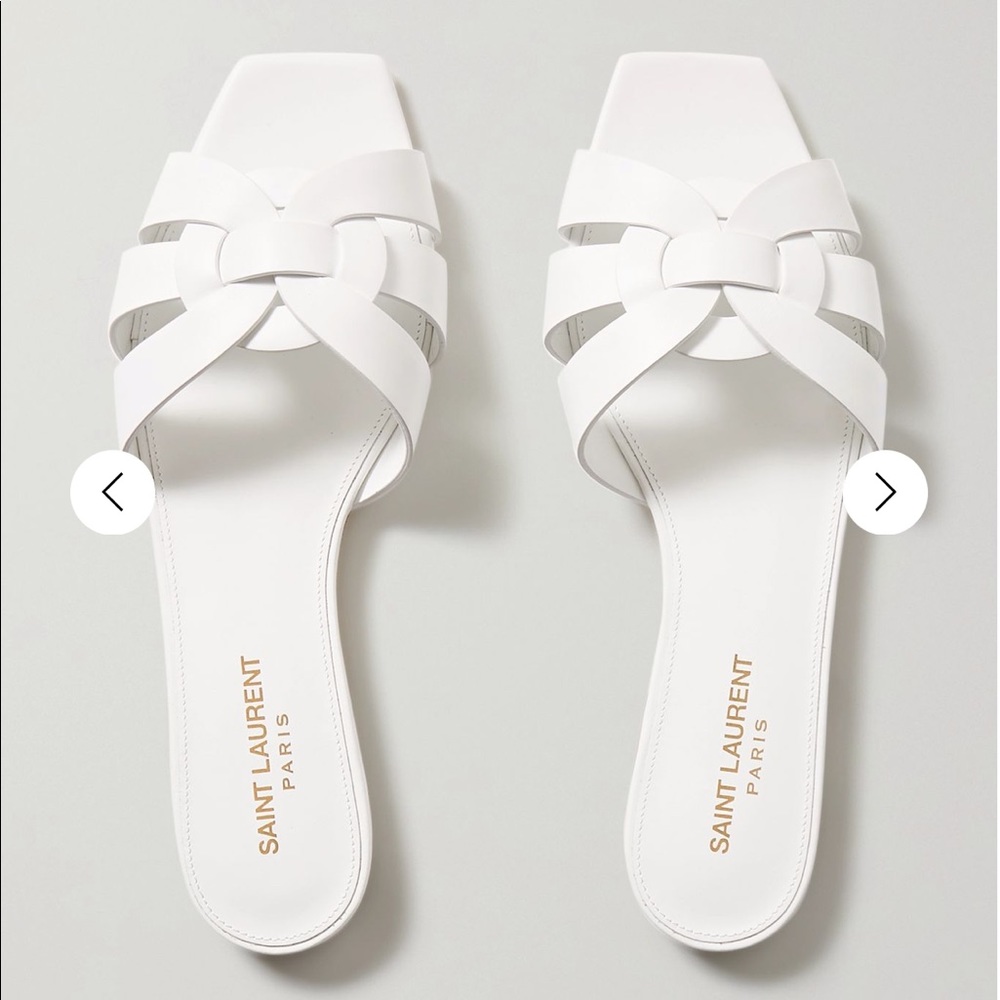 Saint Laurent Nu Pied Leather Slip-on Sandals - 37